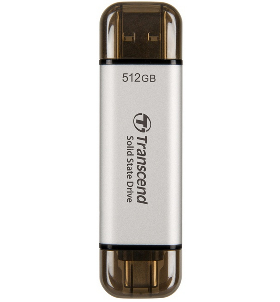 Transcend ESD310 512 GB Da USB tipo A a USB tipo C 3.2 Gen 2 (3.1 Gen 2) Argento