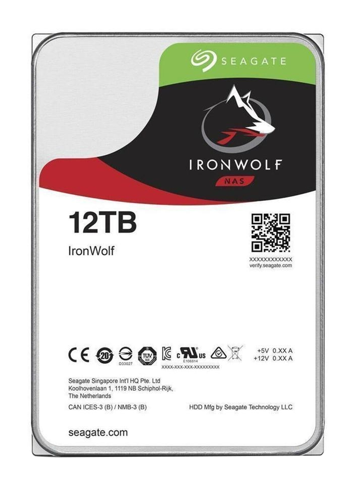 [ST12000VN0008] Seagate NAS HDD IronWolf disco rigido interno 12 TB 7200 Giri/min 256 MB 3.5" Serial ATA III