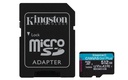 Scheda microSDXC Canvas Go Plus Kingston Technology Gen4 200MB/s A2 U3 V30 da 512 GB + adattatore