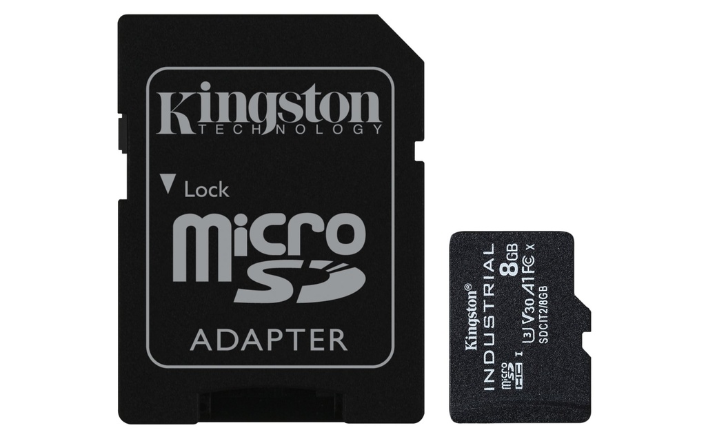 [SDCIT2/8GB] Kingston Technology Scheda microSDHC Industriale 8GB C10 A1 pSLC + Adattatore SD