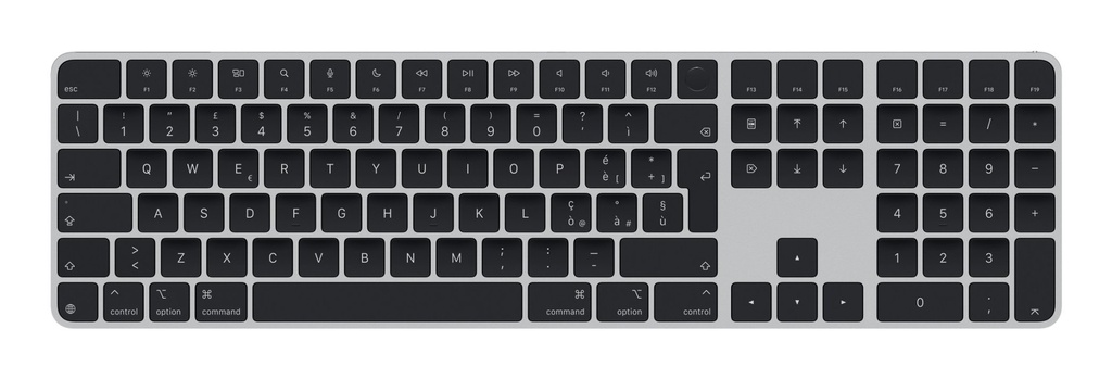 [MXK83T/A] Apple Magic Keyboard con Touch ID e tastierino numerico per Mac con chip (USB‑C) - Italiano - Tasti neri