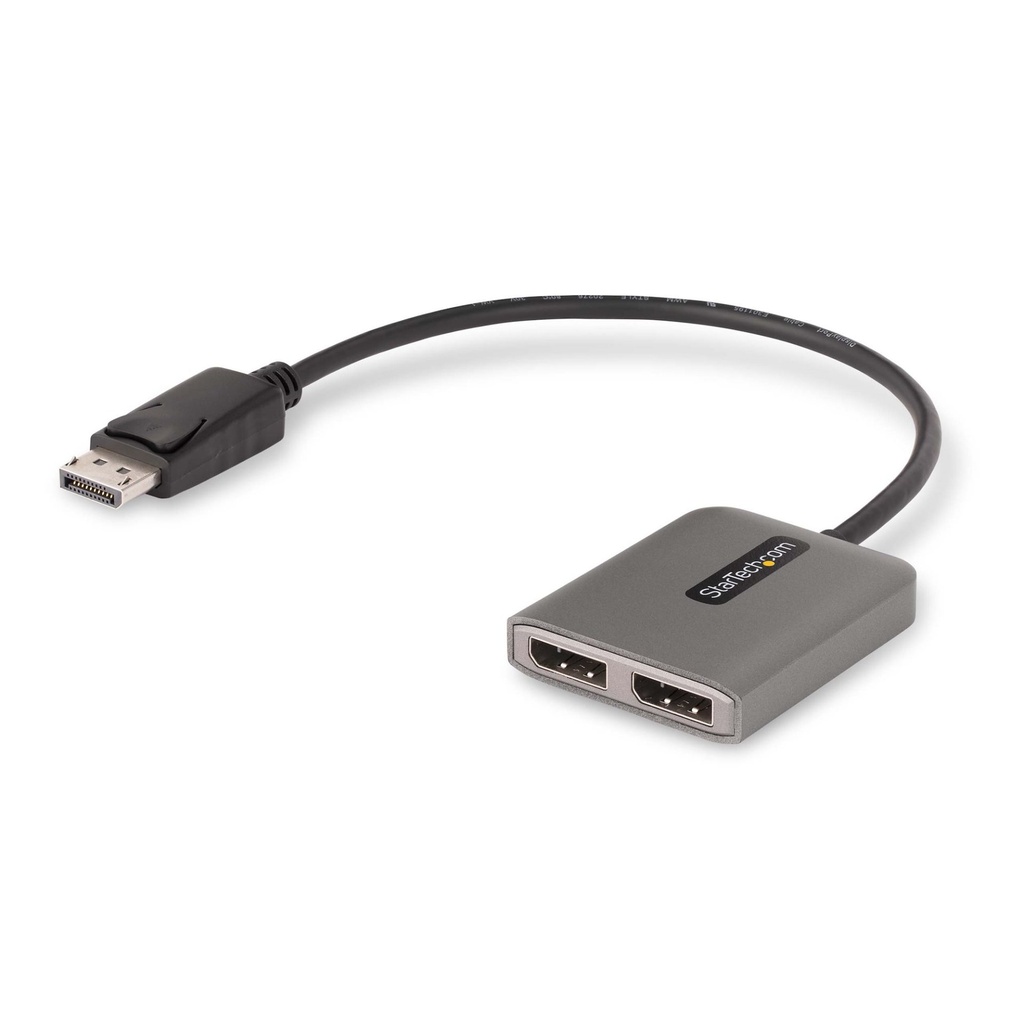 [MST14DP122DP] StarTech.com Hub MST DisplayPort a 2 Porte - Adattatore Multi-Monitor DP 1.4 a 2x DP 5K 60Hz - Sdoppiatore\Splitter Video DisplayPort per Doppio Monitor - Cavo Integrato lungo - Solo Windows