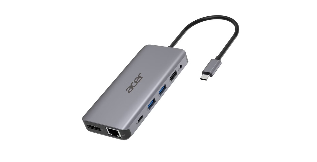 [HP.DSCAB.009] Acer 12-in-1 Type-C Dongle Cablato USB 3.2 Gen 1 (3.1 Gen 1) Type-C Argento