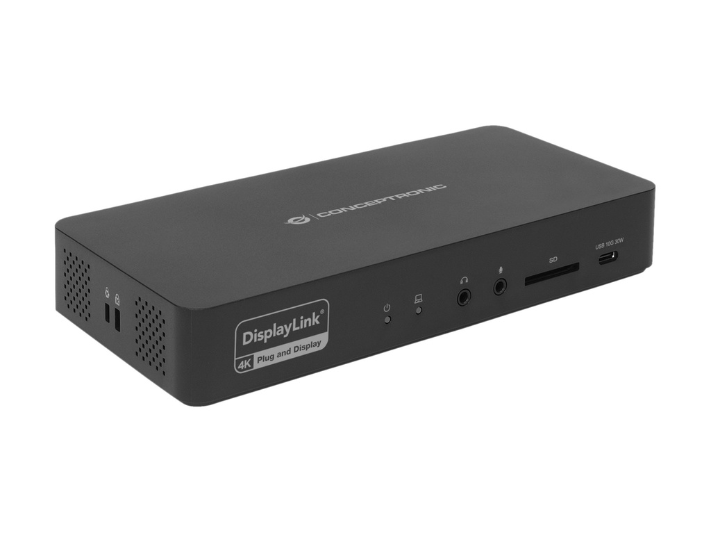 [DONN31B] Conceptronic DONN31B replicatore di porte e docking station per laptop Cablato USB 3.2 Gen 2 (3.1 Gen 2) Type-C Nero