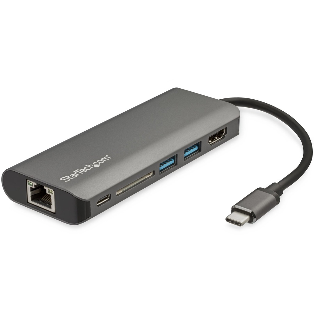 [DKT30CSDHPD3] StarTech.com Adattatore multiporta USB-C - Dock da viaggio USB tipo C a HDMI 4K, 3x USB 3.0 hub, SD / SDHC, GbE, pass-through PD 3.0 da 60W - Mini docking station USB tipo C portatile USB Type-C / Thunderbolt 3