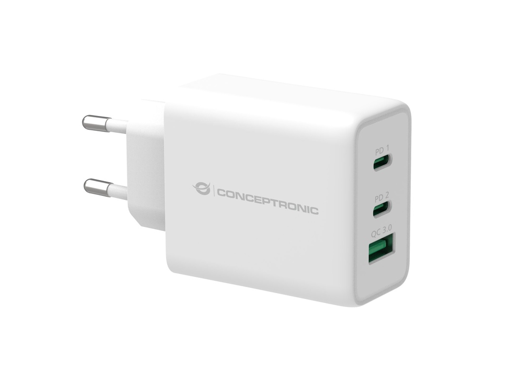 Conceptronic ALTHEA12W Caricabatterie per dispositivi mobili Universale Bianco AC Ricarica rapida Interno