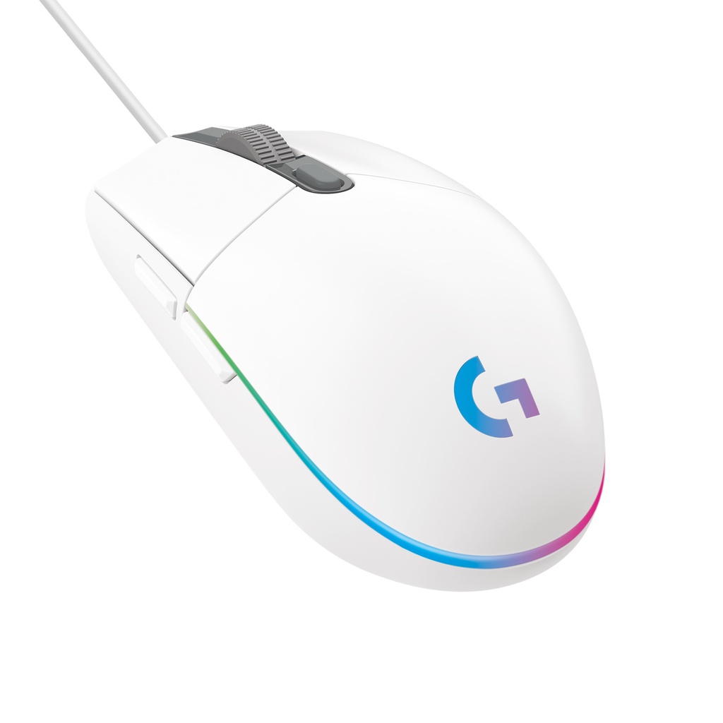 ORIGINAL Logitech Accessori per computer Bianco 910-005797 G203 Gaming Maus USB, 6 pulsanti, 200 - 8000 DPI, RGB, 2.1 m, 62.15 x 116.6 x 38.2 mm, 85 g