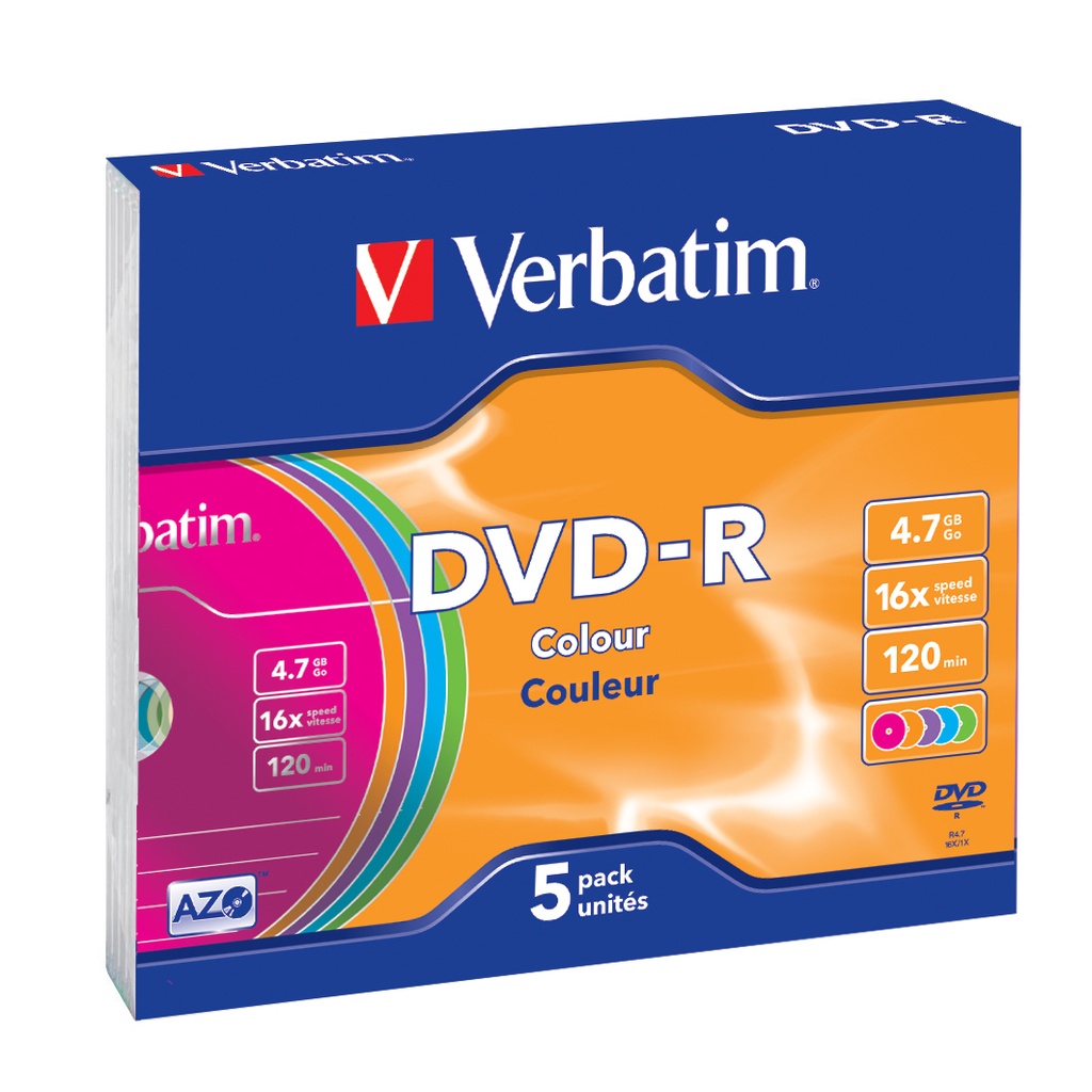 [43557/5] Verbatim DVD-R Colour 4.7 GB 5 pc(s)