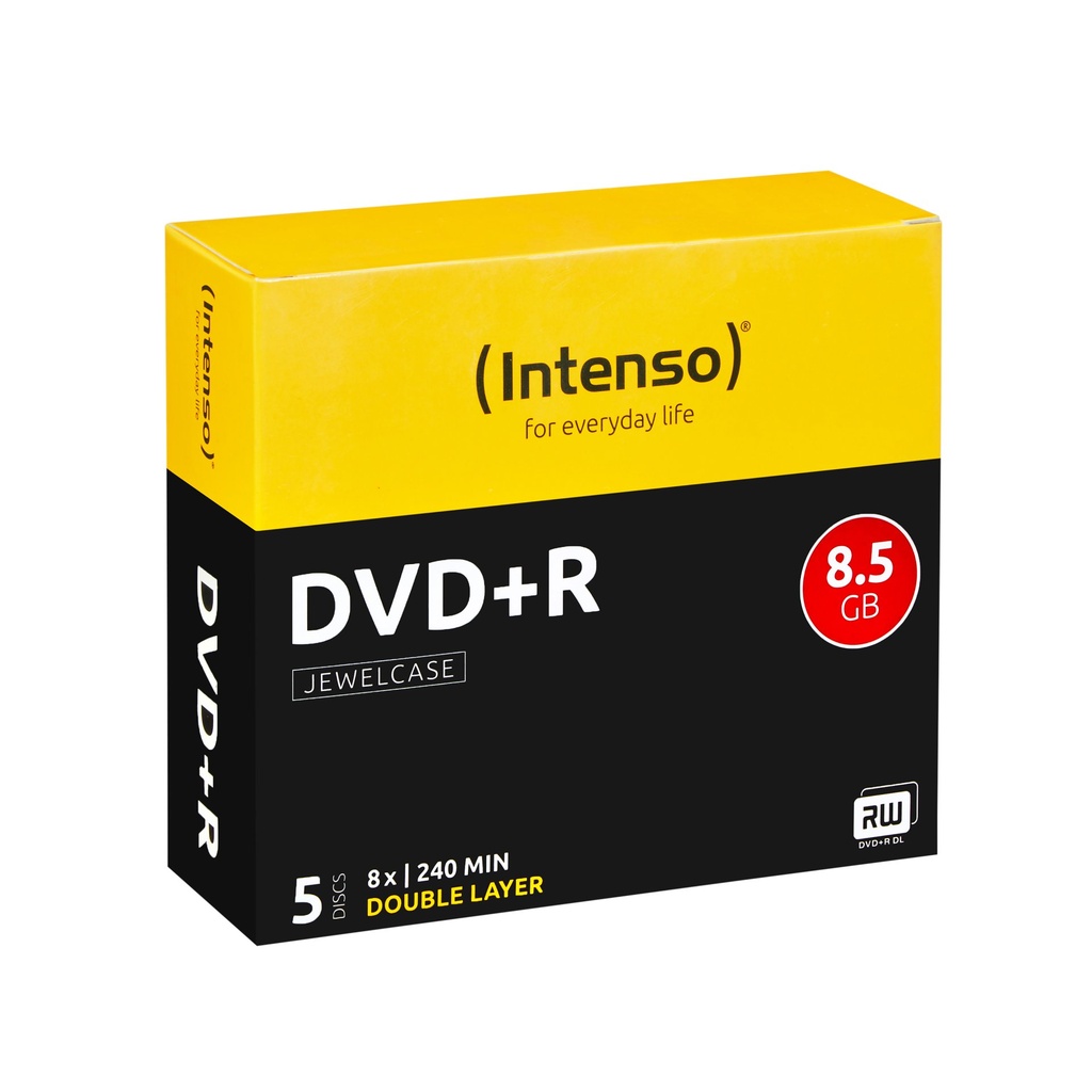 [4311245] Intenso DVD+R 8.5GB, DL, 8x 8,5 GB DVD+R DL 5 pz