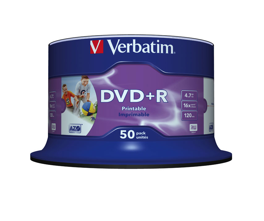 [43512/50] Verbatim DVD+R Wide Inkjet Printable No ID Brand 4.7 GB 50 pc(s)