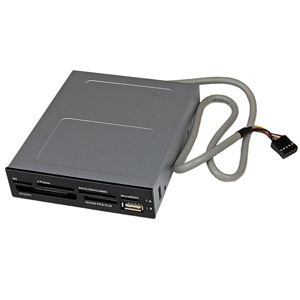 [35FCREADBK3] StarTech.com Lettore per schede di memoria multimediali USB 2.0 22 in 1 alloggiamento frontale 3,5'' - colore nero