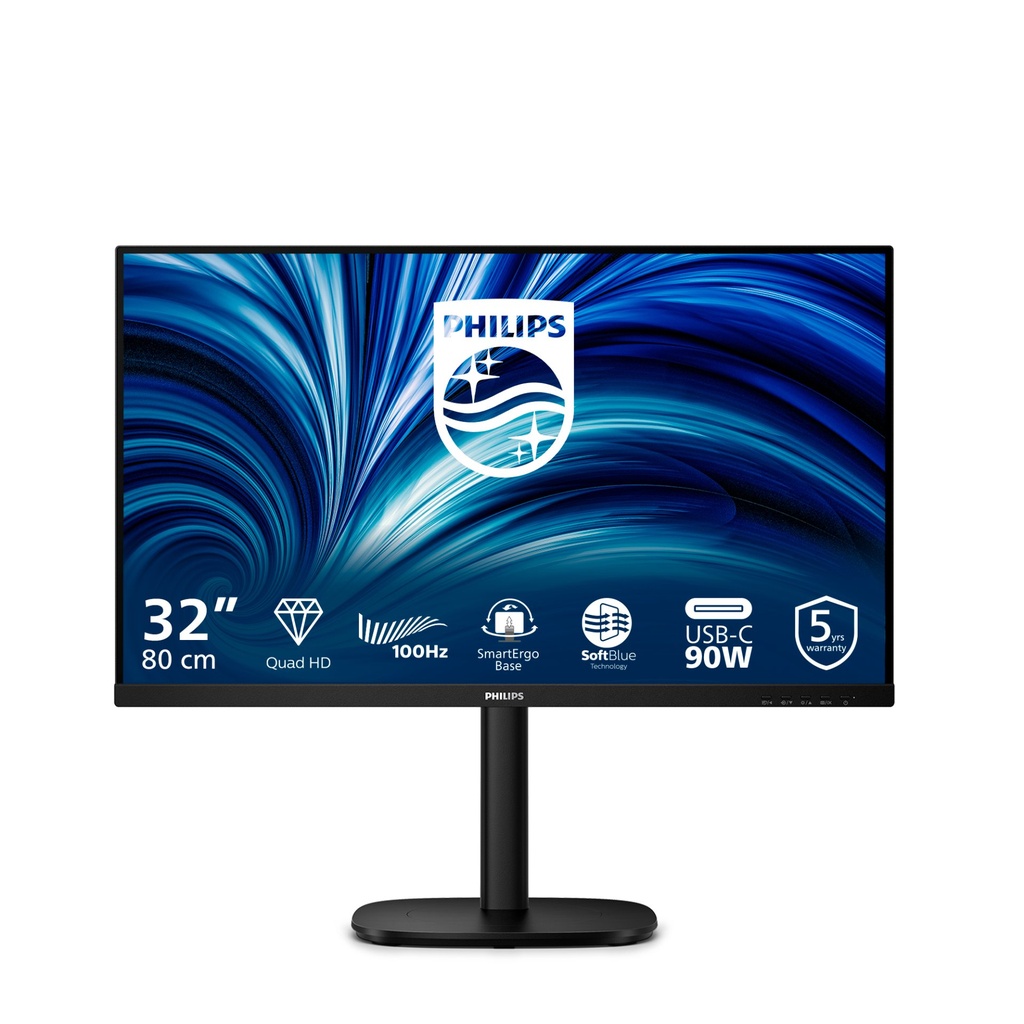 Philips 32B2U3601/00 computer monitor 80 cm (31.5") 2560 x 1440 pixels Quad HD LCD Black