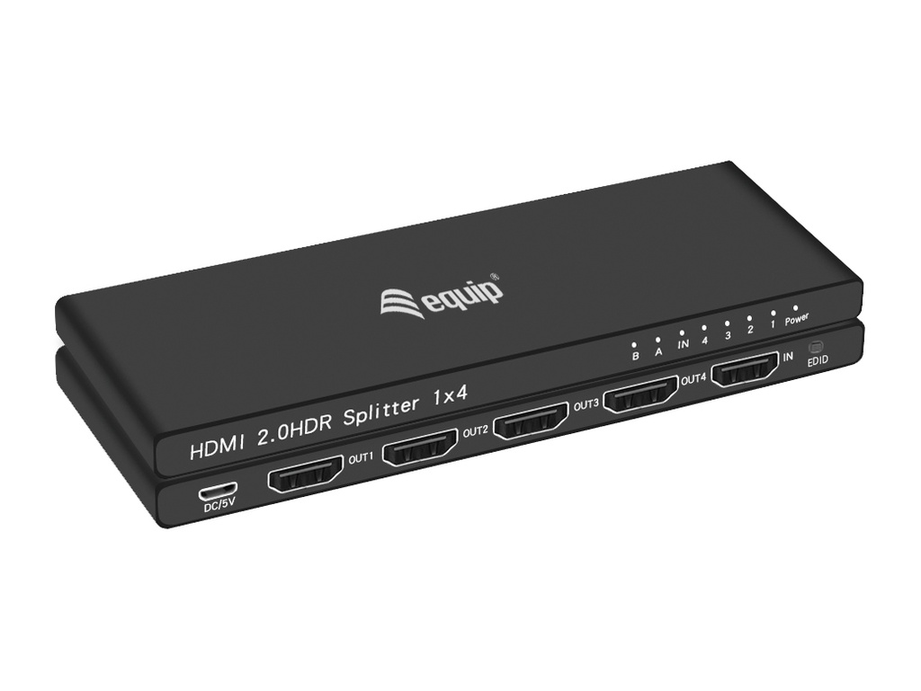 [332717] Equip Ultra Slim 4-Port HDMI 2.0 Splitter