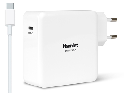 Hamlet 61W Type-C Charger alimentatore universale per notebook bianco