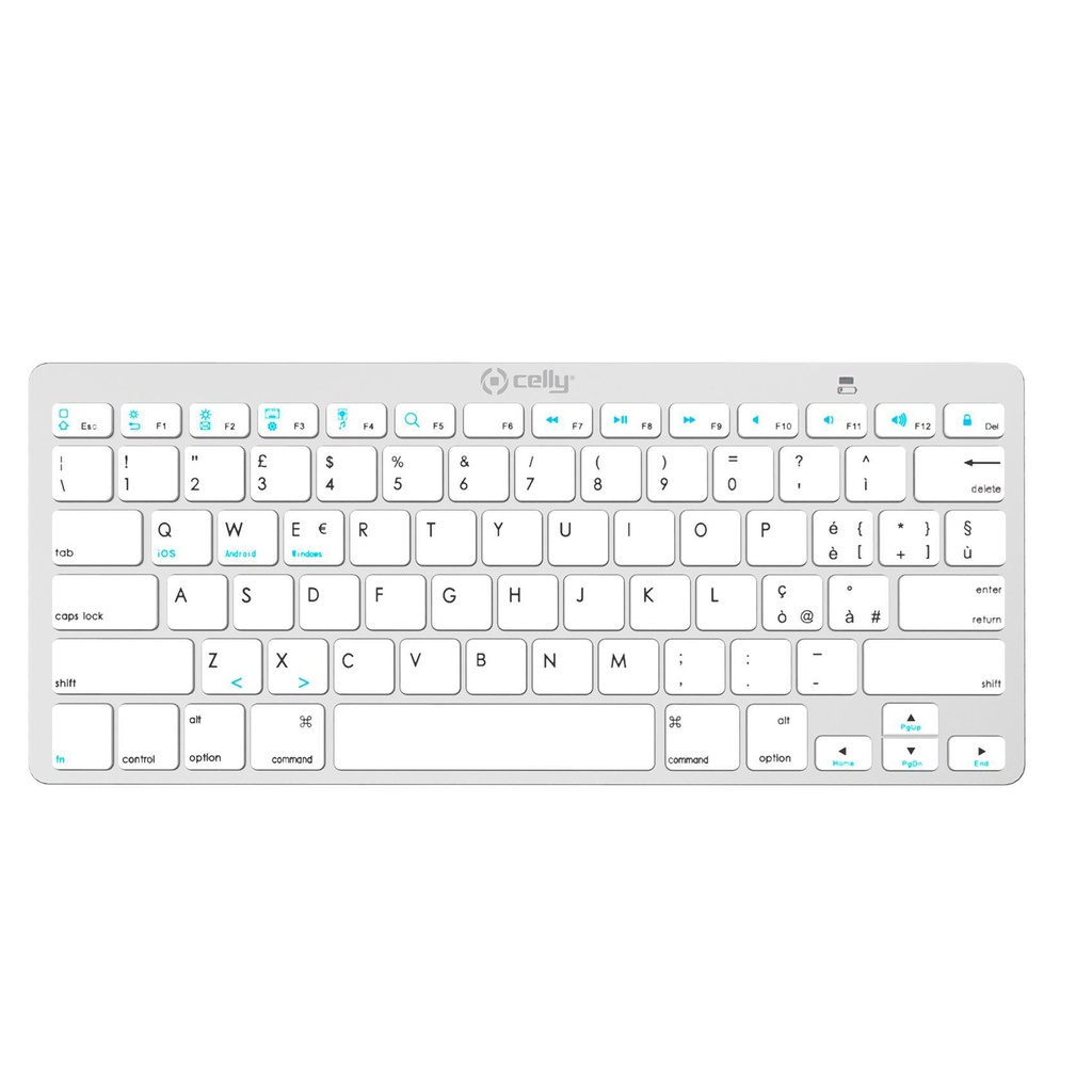 [SWKEYBOARDBTSV] Celly SWKEYBOARDBT tastiera Universale QWERTY Bianco