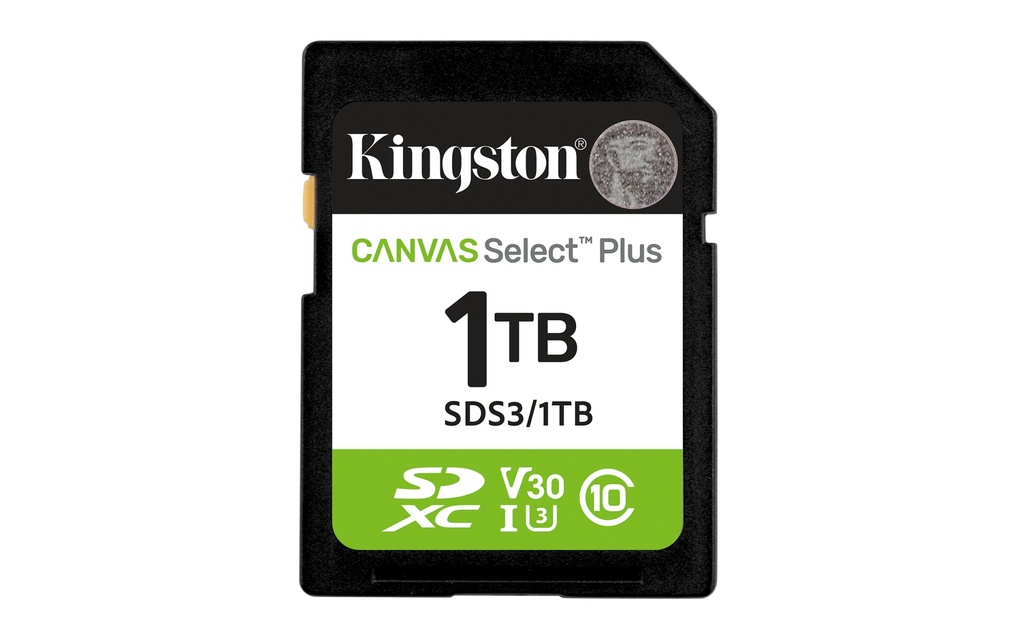 [SDS3/1TB] Kingston Technology 1TB SDXC Canvas Select Plus Gen3 150MB/s C10 UHS-I U3 V30