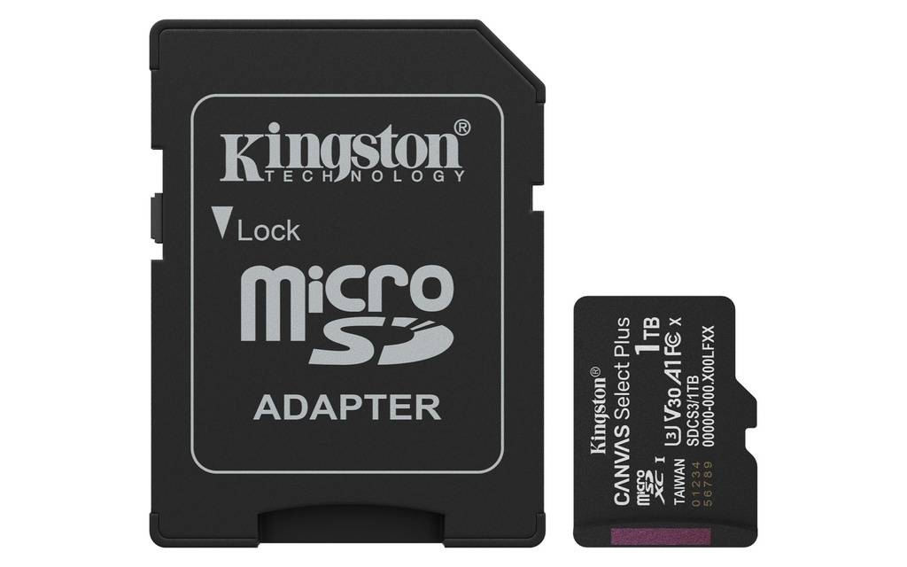 Kingston Technology 1TB microSDXC Canvas Select Plus Gen3 150MB/s A1 (Adattatore SD incluso) - SPEDIZIONE IMMEDIATA