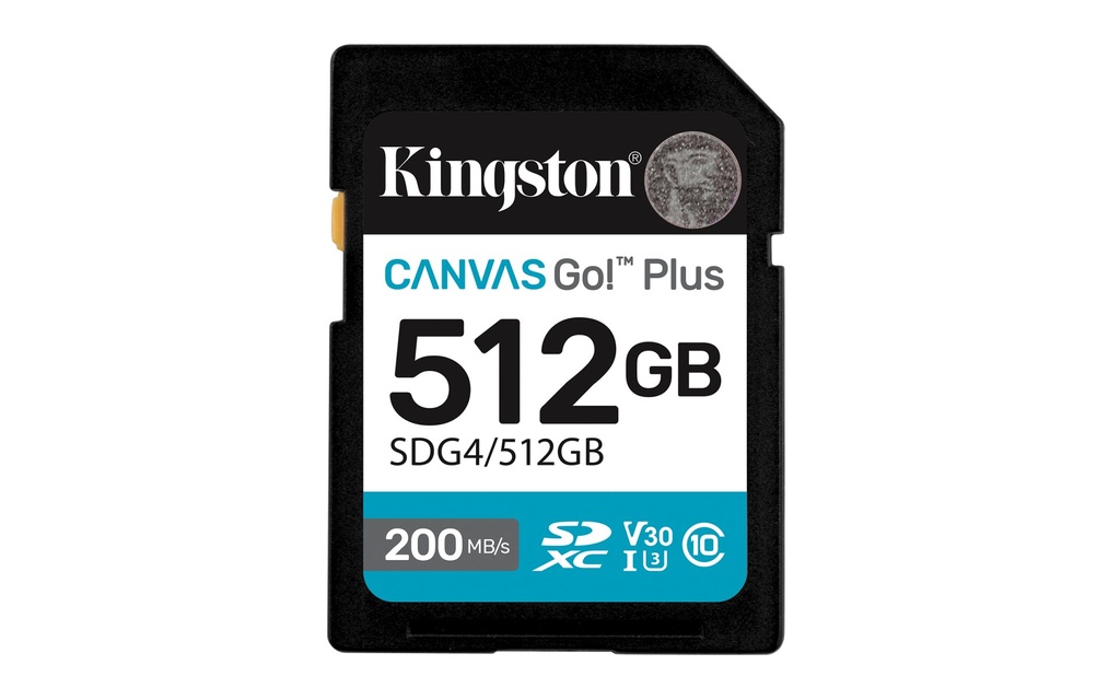 [SDG4/512GB] Kingston Technology Canvas Go! Plus 512GB SDXC Canvas Go Plus Gen4 200MB/s C10 UHS-I U3 V30