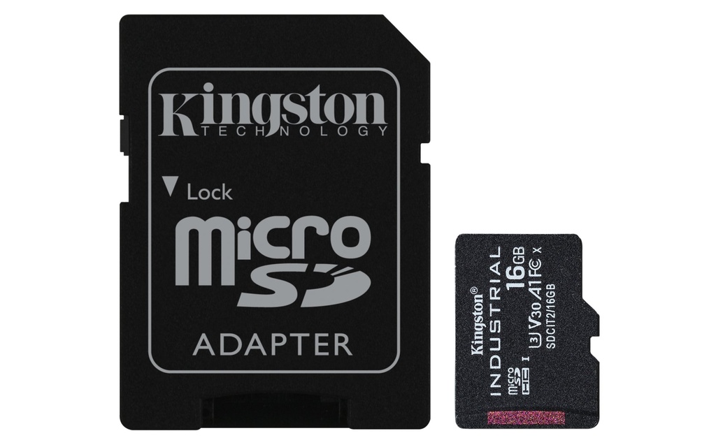 Kingston Technology Scheda microSDHC Industriale 16GB C10 A1 pSLC + Adattatore SD