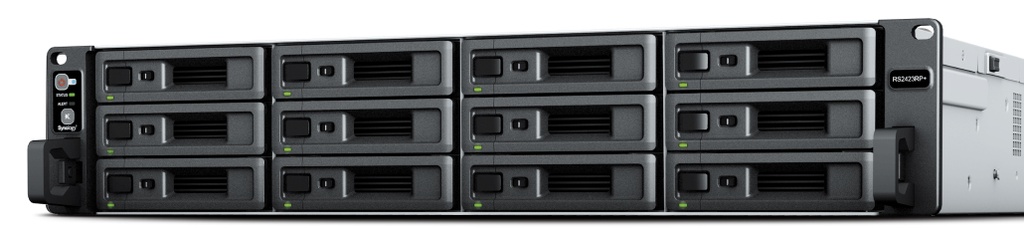 Synology RackStation RS2423+ server NAS e di archiviazione Armadio (2U) Ryzen Embedded V1780B 8 GB DDR4 0 TB DiskStation Manager Nero, Grigio