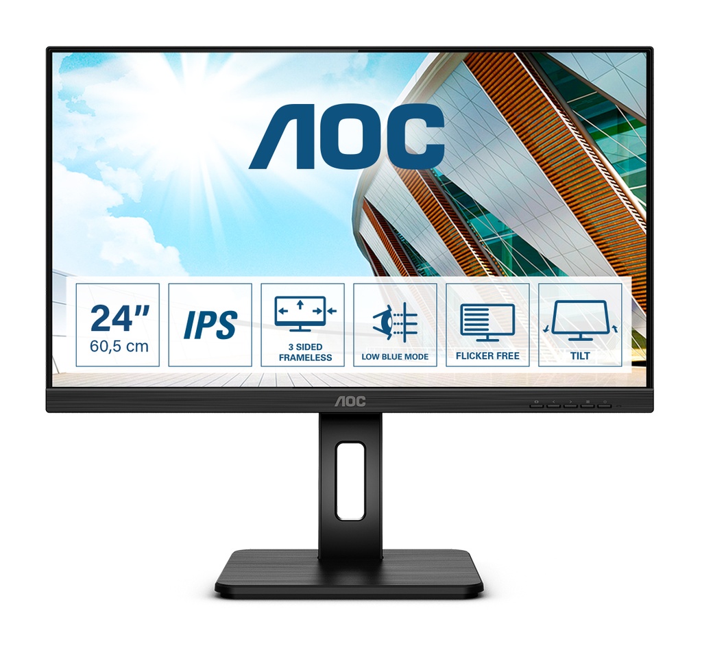 [Q24P2Q] AOC P2 Q24P2Q computer monitor 60.5 cm (23.8") 2560 x 1440 pixels Quad HD LED Black