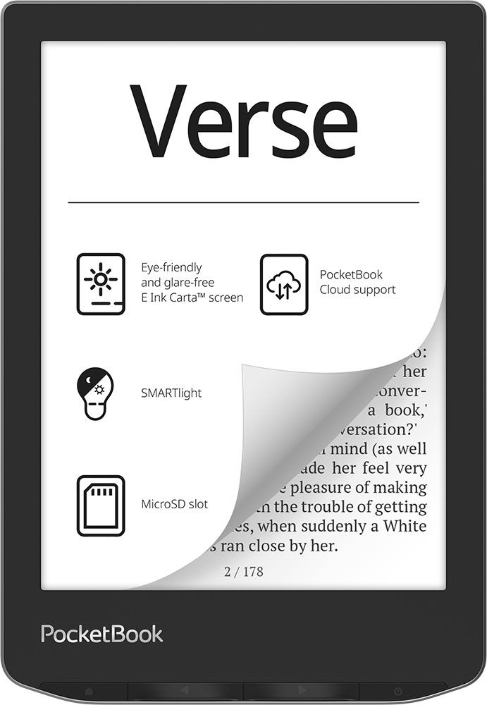 PocketBook Verse lettore e-book 8 GB Wi-Fi Nero, Argento