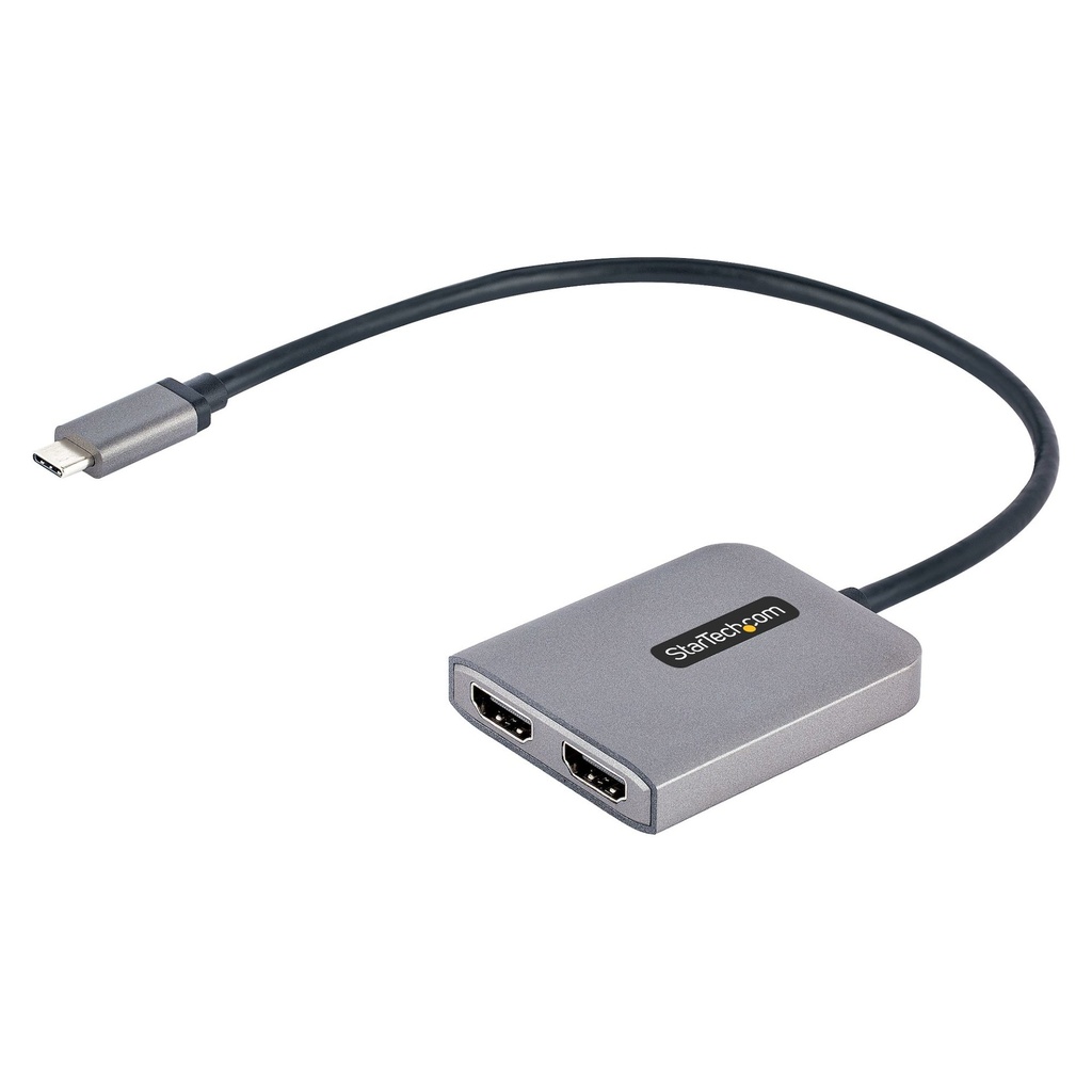 [MST14CD122HD] StarTech.com Adattatore USB-C HDMI - Hub USB C MST a Doppio HDMI 4K 60Hz - Convertitore USB Type-C a Multi Monitor HDMI per Notebook con cavo da 30 cm - Splitter HDMI / Hub HDMI Multi-Stream Trasport, HDR