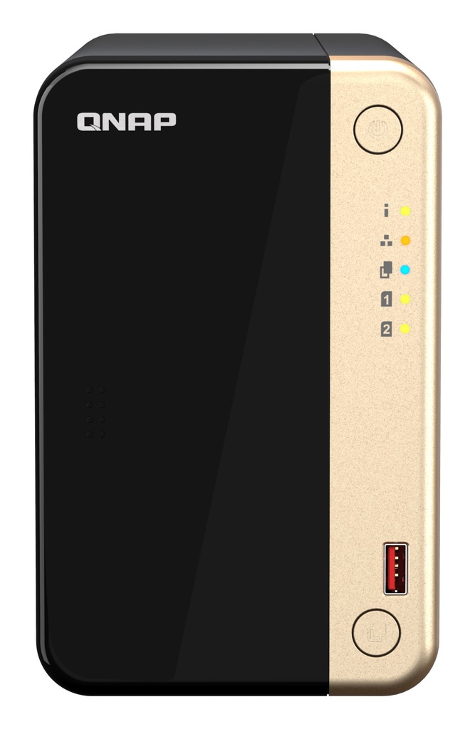 [TS-264-8G] QNAP TS-264 NAS Tower Intel® Celeron® N5095 8 GB 0 TB QNAP QTS Black, Gold