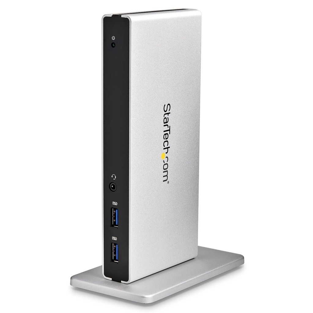 [USB3SDOCKDD] StarTech.com Docking Station Universale per Laptop USB 3.0 per dual-monitor DVI Gigabit Ethernet con adattatori HDMI / VGA - Adattatore USB a DVI HDMI o VGA - Dock DVI verticale per Mac e Windows