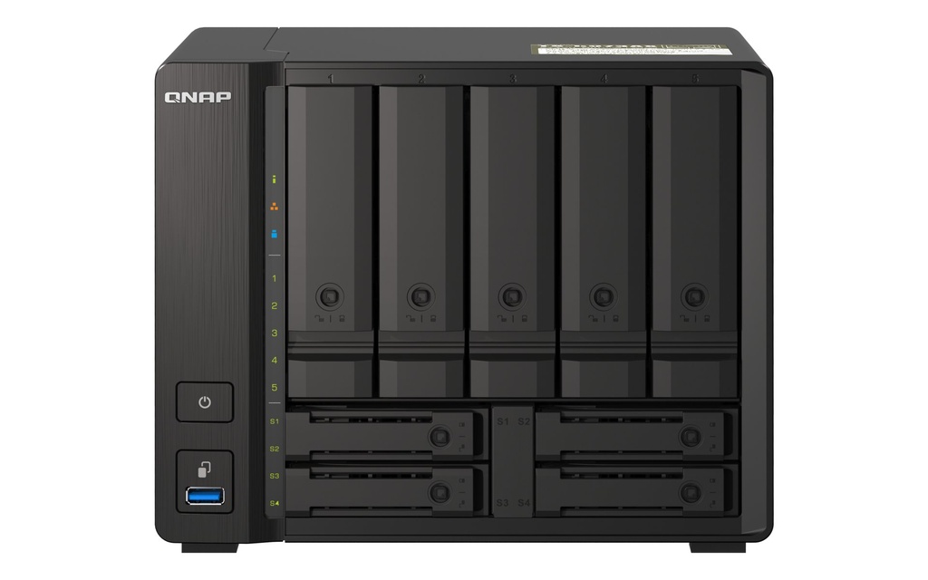[TS-H973AX-8G] QNAP TS-H973AX NAS Tower Ryzen Embedded V1500B 8 GB DDR4 0 TB QuTS hero Black