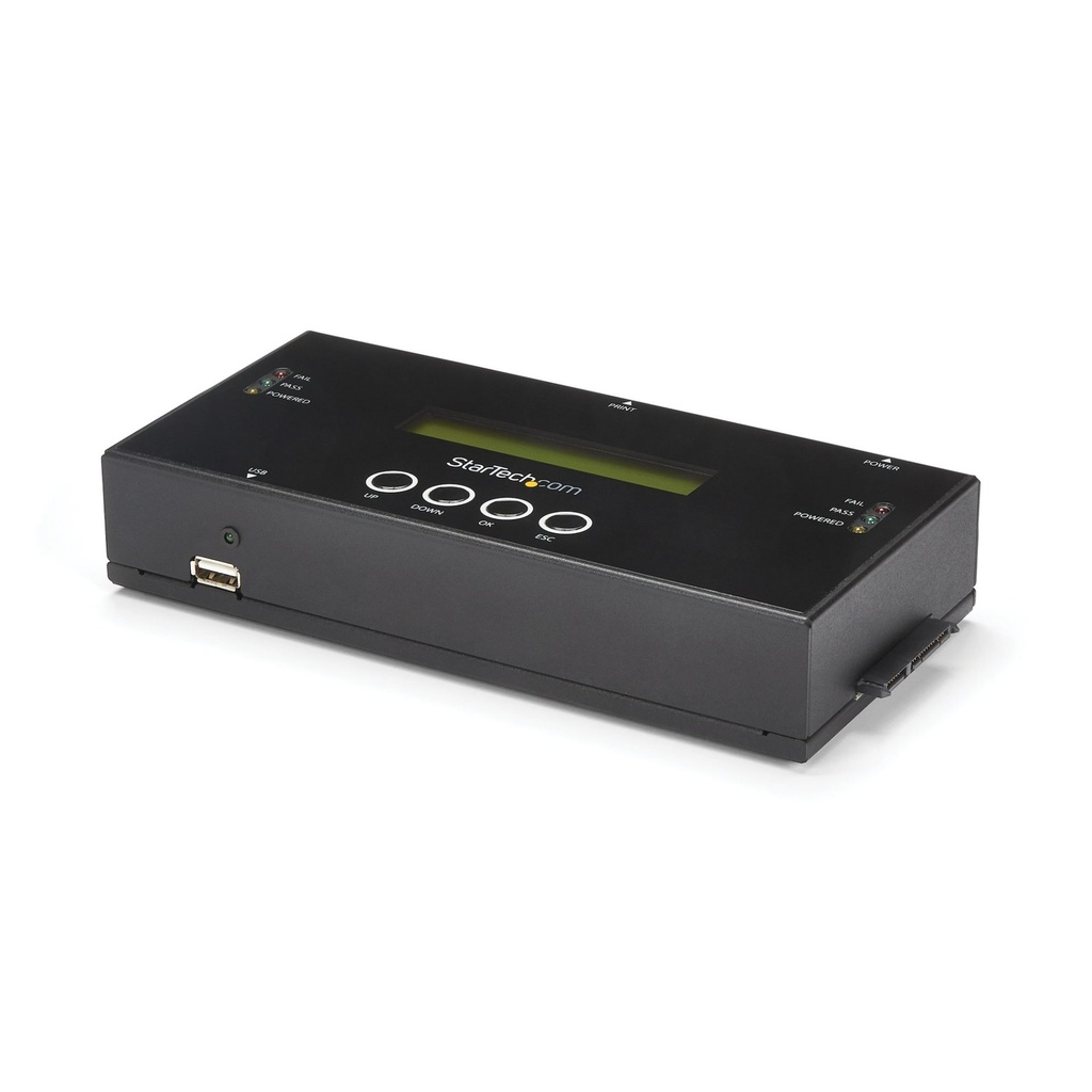 [SATSASDUPE11] StarTech.com Duplicatore ed Eraser Standalone 1:1 per Hard Disk HDD/SSD SAS e SATA con funzione Clone - Display LCD - Conforme TAA - Indipendente dal sistema operativo