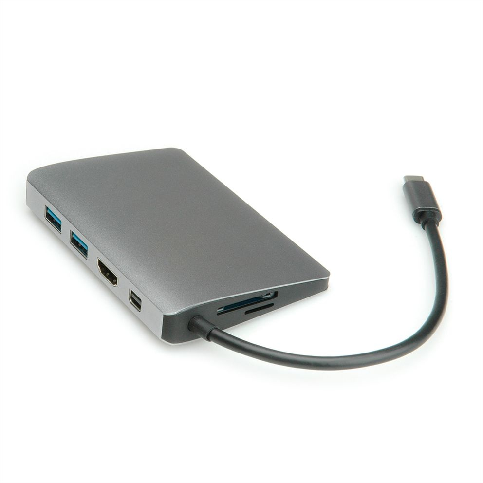 [RO12.02.1021] ROLINE 12.02.1021 replicatore di porte e docking station per laptop Cablato USB 3.2 Gen 2 (3.1 Gen 2) Type-C Grigio