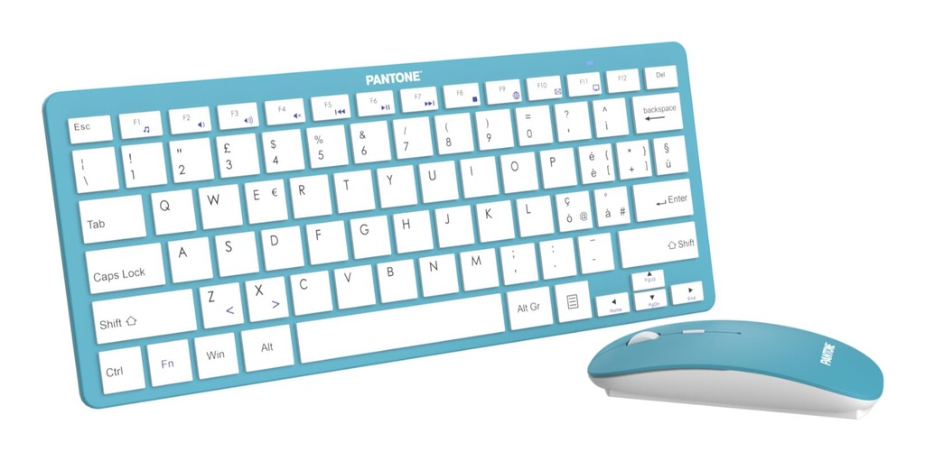 [PT-KB09G1] Pantone PT-KB09G1 tastiera Mouse incluso Casa RF Wireless QWERTY Italiano Blu