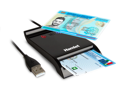 [HUSCR-NFC] Hamlet HUSCR-NFC Lettore 2 in 1 combinato NFC per Carta identità Elettronica CIE 3.0 e Lettore Smart Card