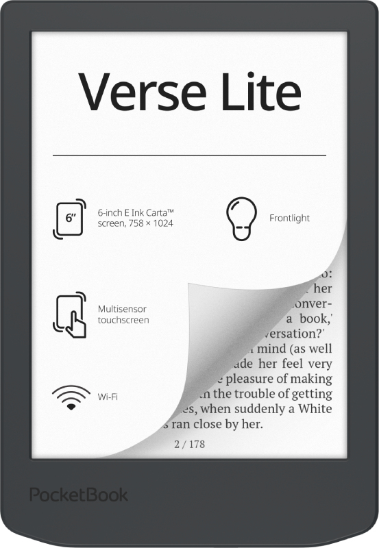 PocketBook Verse Lite lettore e-book Touch screen 8 GB Wi-Fi Grigio