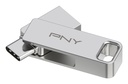 PNY DUO LINK unità flash USB 64 GB USB Type-A / USB Type-C 3.2 Gen 1 (3.1 Gen 1) Acciaio inox