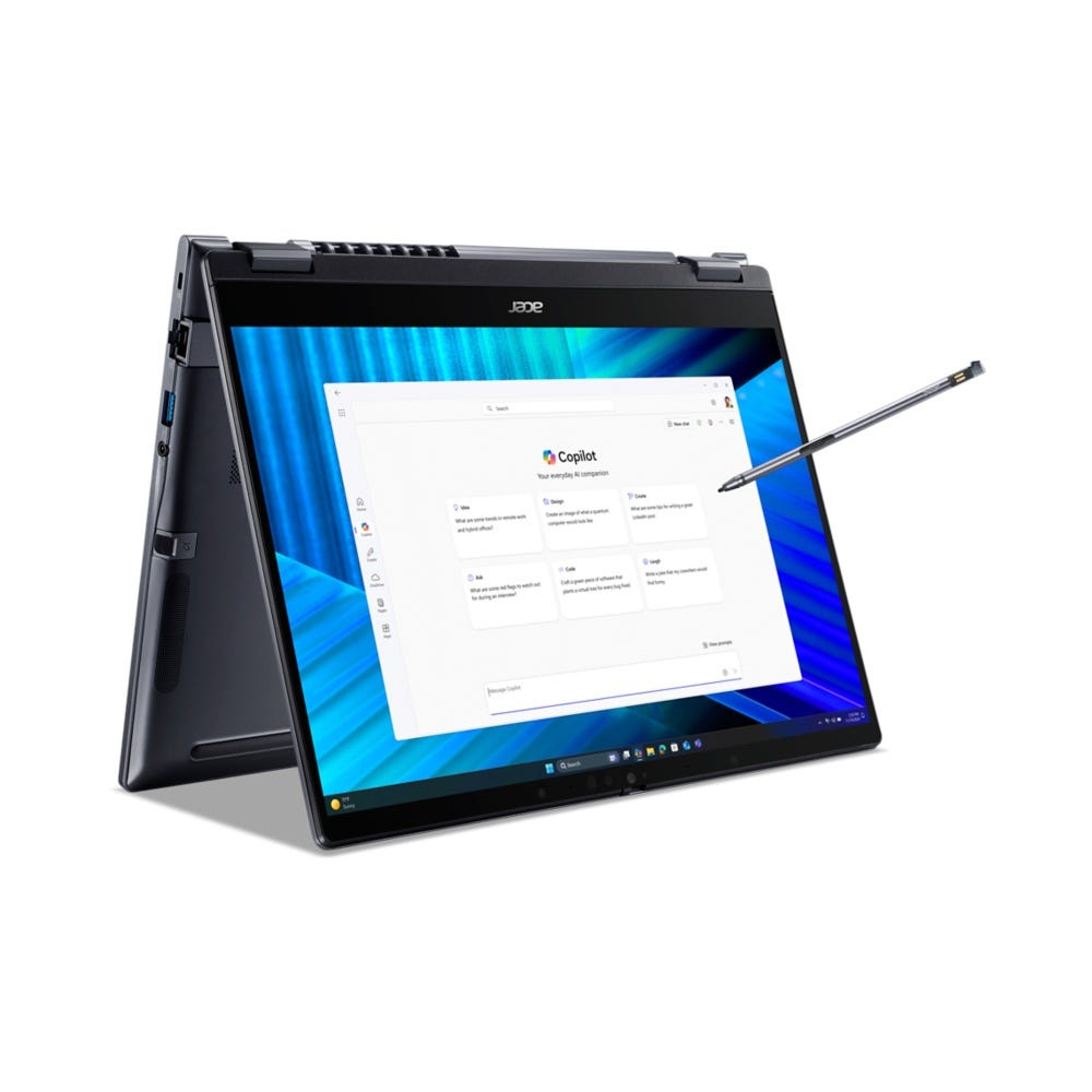 [NX.BF8ET.001] Acer TravelMate TMP414RN-55- TCO-59JS Intel Core Ultra 5 225U Ibrido (2 in 1) 35,6 cm (14") Touch screen WUXGA 16 GB DDR5-SDRAM 1 TB SSD Wi-Fi 7 (802.11be) Windows 11 Pro Italiano Blu