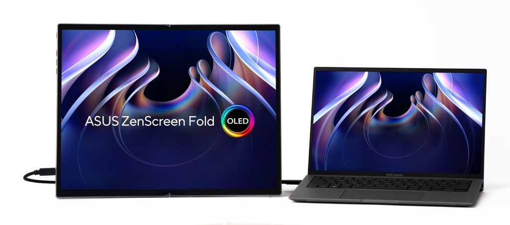 ASUS ZenScreen Fold OLED MQ17QH computer monitor 43.9 cm (17.3") 2560 x 1920 pixels Quad HD Silver