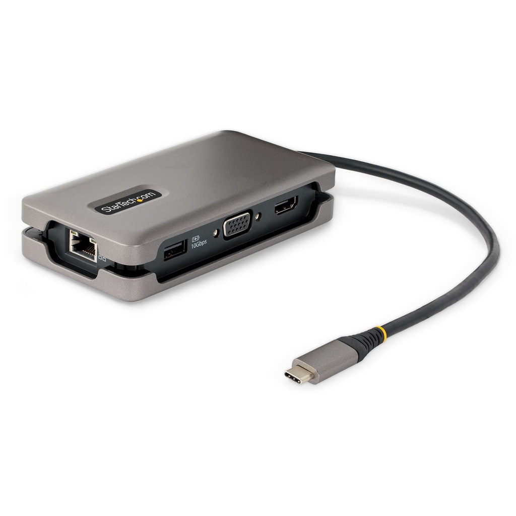 [DKT31CVHPD3] StarTech.com Adattatore Multiporta USB-C - Docking Station USB Type C con HDMI/VGA 4K60Hz - Hub USB a 3 porte (1x ricarica) - PD 100W - GbE - Convertitore\Mini Dock USB-C HDMI/VGA - Cavo Integrato avvolgente 30cm