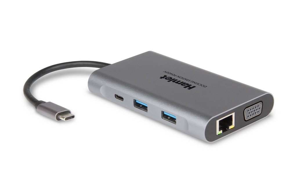 [HDKC-PD400V] Hamlet HDKC-PD400V replicatore di porte e docking station per laptop Cablato USB 3.2 Gen 1 (3.1 Gen 1) Type-C Grigio