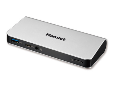 [HDOCKS500C] Hamlet Docking Station collega due display HDMI e DP con 4 porte usb 3.0, LAN e audio