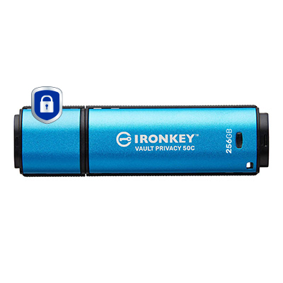 [IKVP50C/256GB] Kingston Technology IronKey 256GB USB-C Vault Privacy 50C crittografia AES-256, FIPS 197