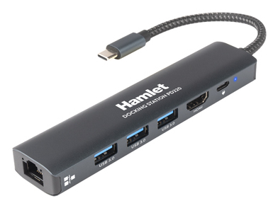 [HDKC-PD220] Hamlet HDKC-PD220 replicatore di porte e docking station per laptop Cablato USB 3.2 Gen 1 (3.1 Gen 1) Type-C Alluminio