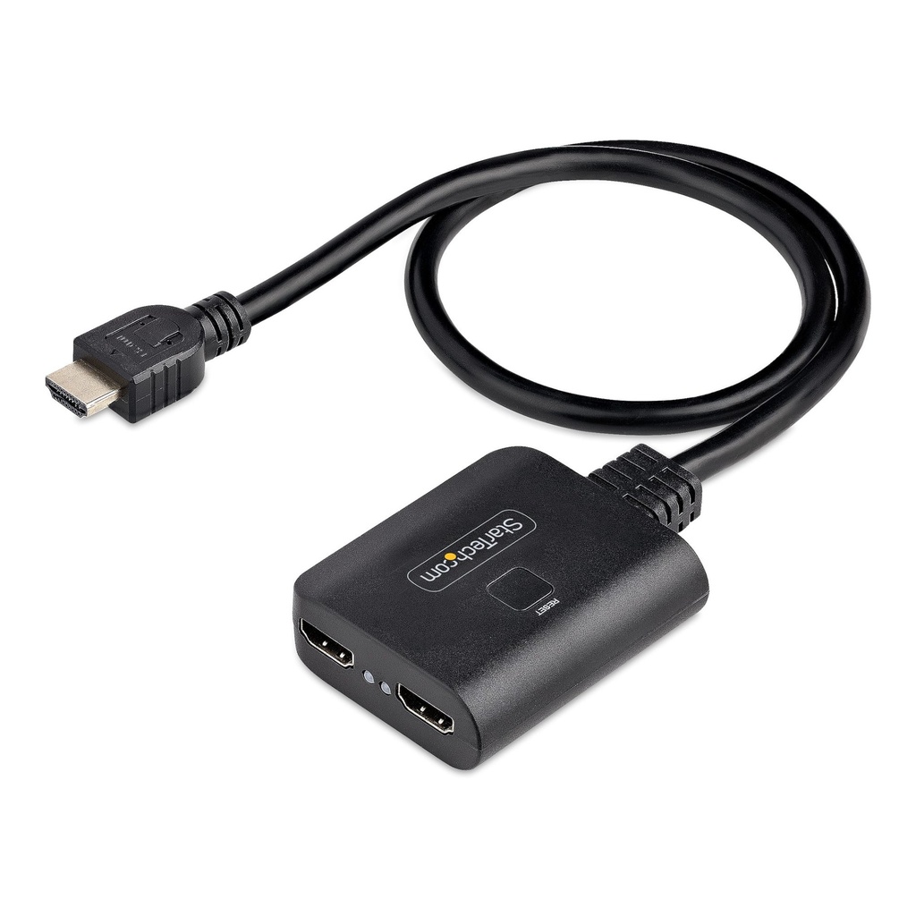 [HDMI-SPLITTER-4K60UP] StarTech.com Splitter HDMI 4K a 2 Porte - Sdoppiatore Video HDMI 2.0 4K 60Hz con 1 Ingresso e 2 Uscite - Hub HDMI HDR/HDCP 2.2 - Multipresa HDMI con cavo da 50 cm - Alimentazione da USB o con Alimentatore (incl.)