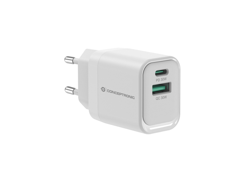 [ALTHEA19W33] Conceptronic ALTHEA19W33 Caricabatterie per dispositivi mobili Universale Bianco AC Ricarica rapida Interno