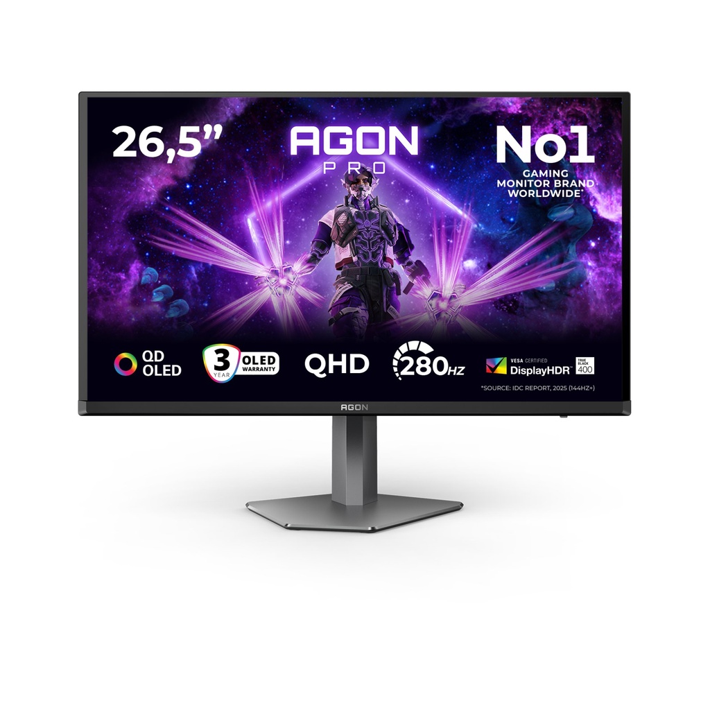 AOC AGON PRO AG276QZD2 Monitor PC 67,3 cm (26.5") 2560 x 1440 Pixel Quad HD QD-OLED Nero, Grigio