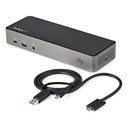 StarTech.com USB-C e USB-A Dock - Docking station universale triplo monitor DisplayPort e HDMI 4K 60Hz - 85W Power Delivery, Hub 6x USB, GbE, Audio - Docking station USB tipo C/USB 3.1 Gen 2 10Gbps
