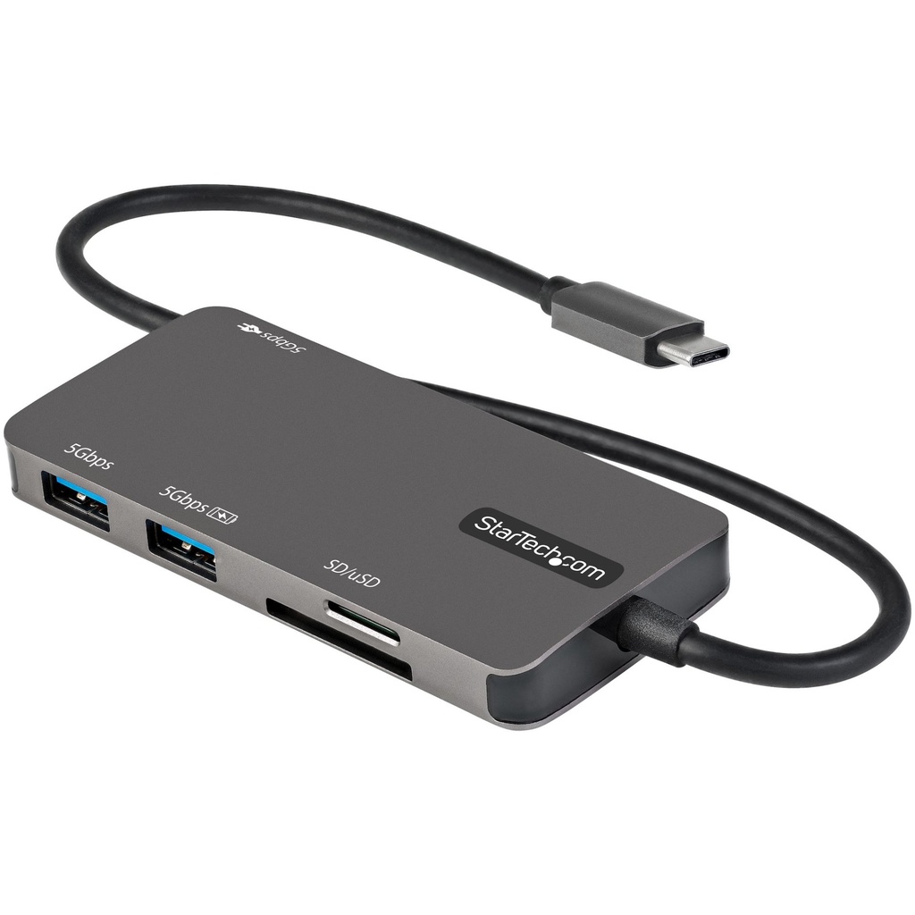[DKT30CHSDPD] StarTech.com Adattatore multiporta USB C - Da USB-C a 4K HDMI, 100W Power Delivery Pass-through, slot SD/MicroSD, Hub USB 3.0 a 3 porte - USB Type-C Mini Dock - Cavo integrato da 30cm