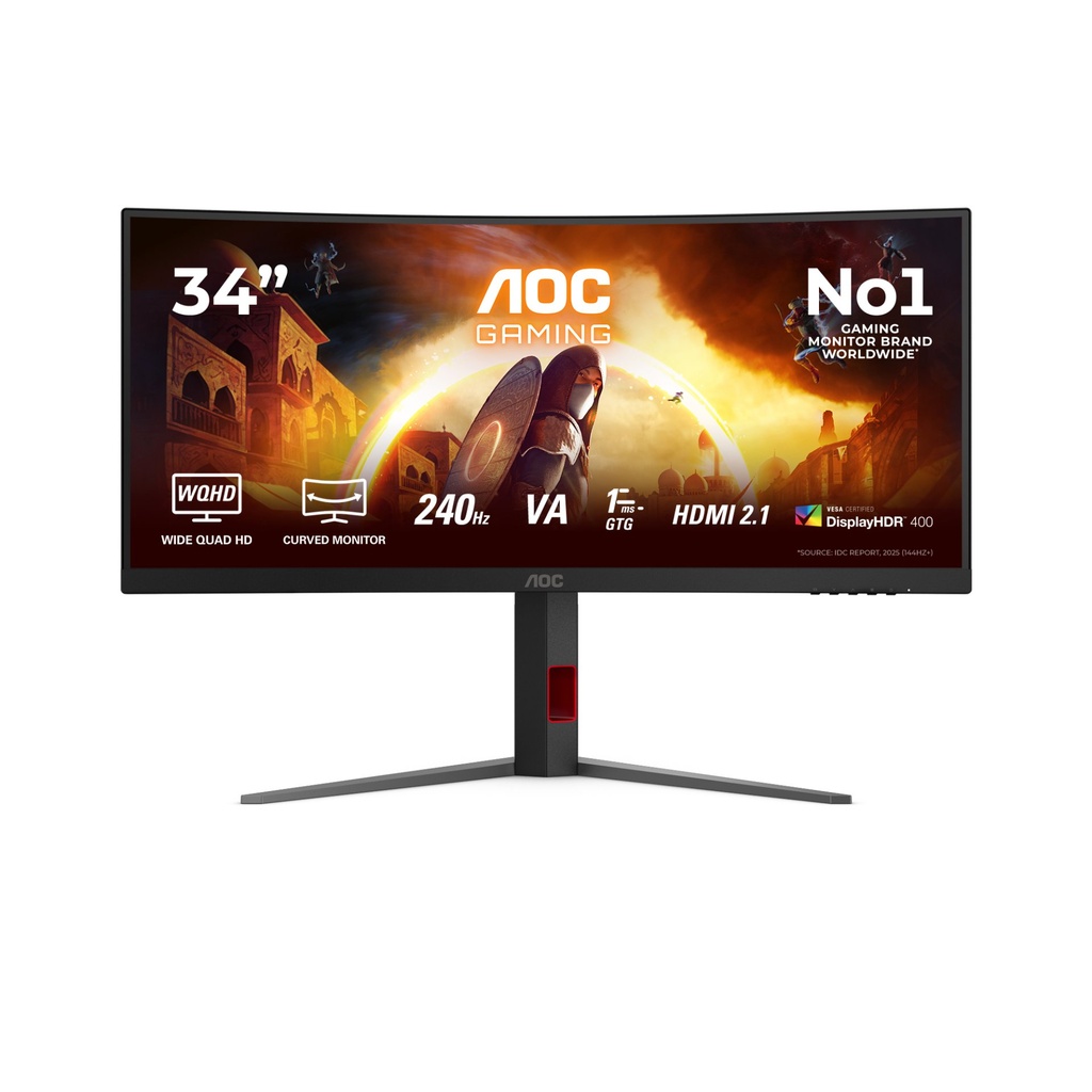 AOC G4 CU34G4Z computer monitor 86.4 cm (34") 3440 x 1440 pixels Wide Quad HD LED Black, Red