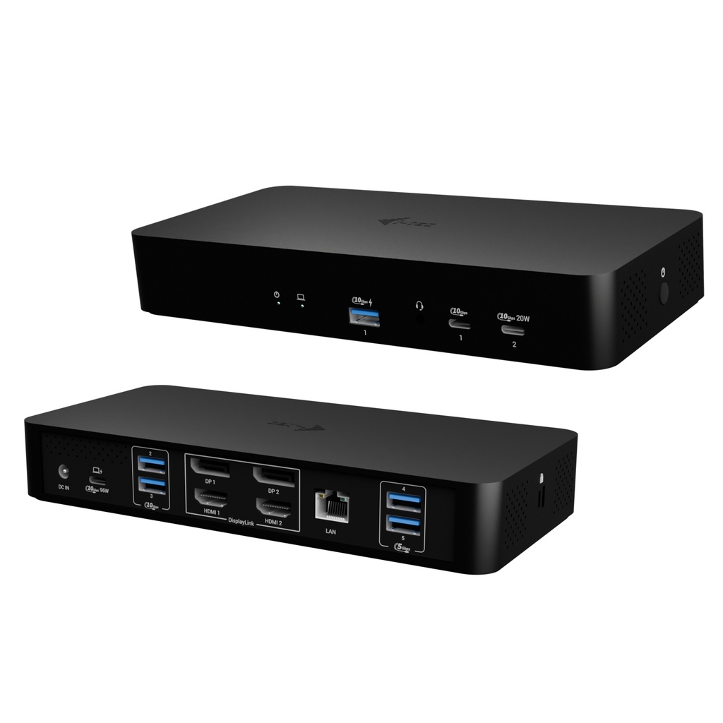 i-tec Universal Intelligent Dual Display Docking Station + Power Delivery 100W